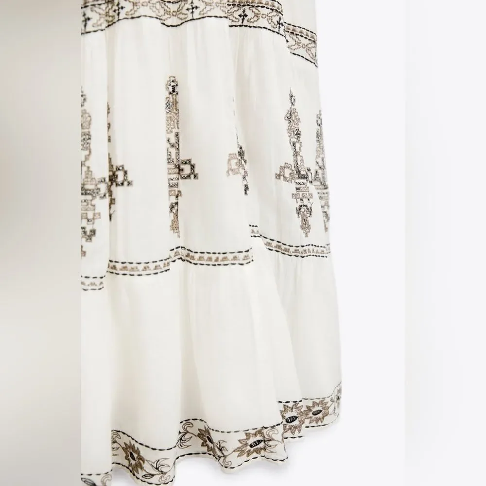ZARA BOHO VOLUMINOUS EMBROIDERED DRESS_16